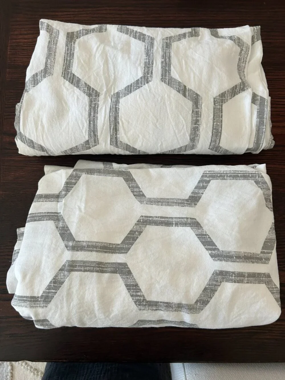 Tommy Hilfiger White and Gray Curtains 48 X 92